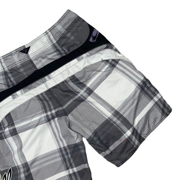 ONeill Board Shorts Mens 38 Checkered Check Pocket Embroidered Logo Swimwear - Picture 6 of 8